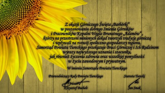 Życzenia z okazji Dnia Górnika